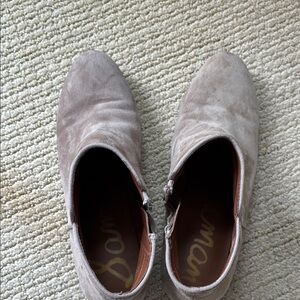Sam Edelman Gray Ankle Booties Minimalist Design
